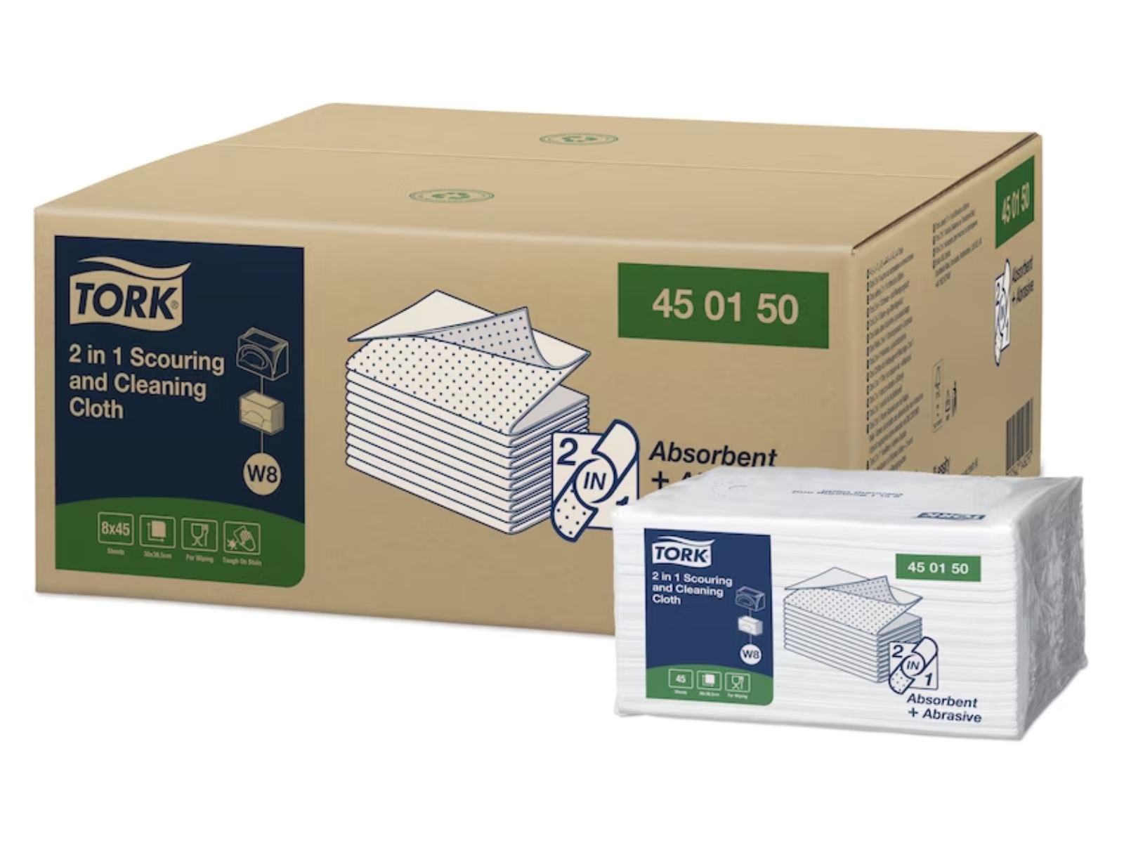 Ściereczki do szorowania Tork 450150 2w1 Opak. 45 listków